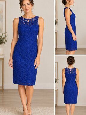 Ricki's Brand Elegant Royal Blue Lined Lace Dress
